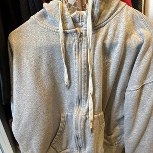 Grey zip up hoodie
